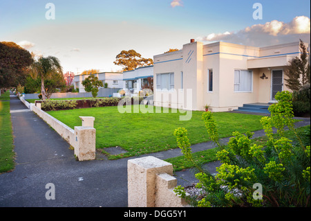 Marewa Art-déco-Vorort, Napier, Neuseeland. Logan Avenue. Stockfoto