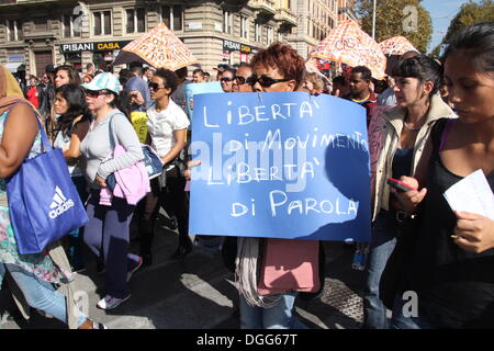 Rom, Italien. 19. Oktober 2013 Demonstranten am Anti Regierung Sparmaßnahmen Rallye in Rom, Italien © Gari Wyn Williams/Alamy Live N Stockfoto