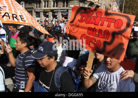 Rom, Italien. 19. Oktober 2013 Demonstranten am Anti Regierung Sparmaßnahmen Rallye in Rom, Italien © Gari Wyn Williams/Alamy Live N Stockfoto