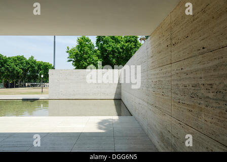 Barcelona-Pavillon rekonstruiert deutschen Pavillon für die Weltausstellung 1929, Architekt Ludwig Mies van der Rohe, Montjuic Stockfoto