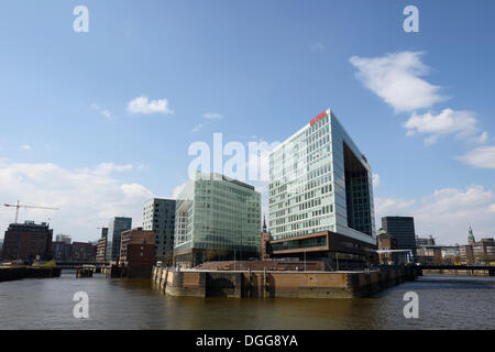 Bürogebäude der Germanischer Lloyd, Ericus-Contor, Spiegel-Verlagshauses Ericusspitze Bereich, HafenCity, Hamburg Stockfoto