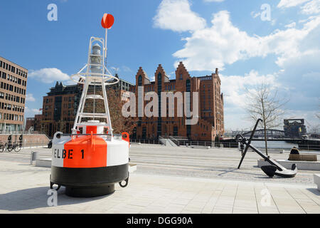 Boje, Elbe 1 und Anker, internationale Maritime Museum, Brooktorhafen, HafenCity, Hamburg Stockfoto