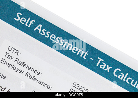 Self-Assessment Steuererklärung Berechnung Stockfoto