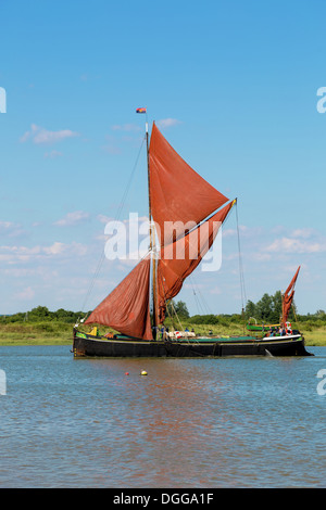 Segeln Lastkahn Pudge am Fluss Blackwater Essex. Stockfoto