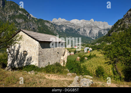 Theth oder Thethi Tal, Nationalpark Theth, albanische Alpen, Albanien, Balkan, Europa Stockfoto