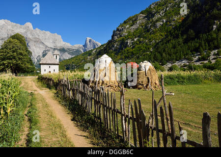 Theth oder Thethi Tal, Nationalpark Theth, albanische Alpen, Albanien, Balkan, Europa Stockfoto