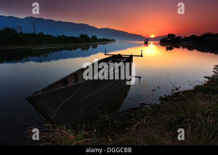 SURISE über den See Kerkini Stockfoto