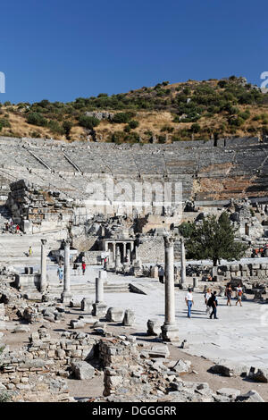 Großen Theater, UNESCO-Weltkulturerbe, Ephesus, Ephesos, Efes, Izmir, Türkische Ägäis, West-Türkei, Türkei, Asien Stockfoto