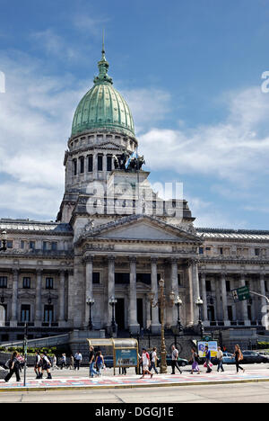 Des Kongresses Gebäude, National Congress, Congreso De La Nación Argentinien am Plaza del Congreso quadratisch, Balvanera Bezirk Stockfoto