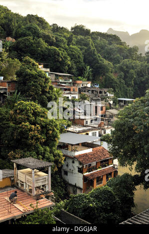 Slum Viertel Favela Morro da Formiga, Bezirk Tijuca, Rio De Janeiro, Brasilien, Südamerika Stockfoto