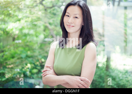 Reife Frau, Lächeln, Porträt Stockfoto