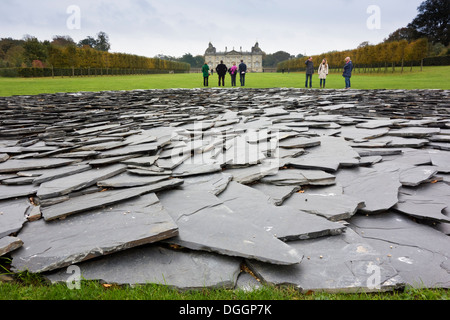 Vollmond-Kreis Land Skulptur von Richard Long Stockfoto