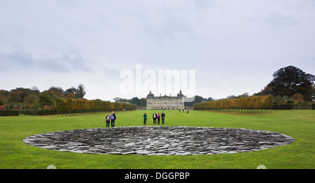 Vollmond-Kreis Land Skulptur von Richard Long Stockfoto