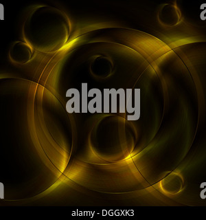 Goldene Vektor Kreise auf schwarzem Hintergrund. EPS-10 Stockfoto