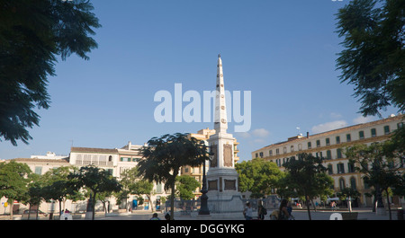 Obelisk in Plaza De La Merced Malaga Spanien Stockfoto