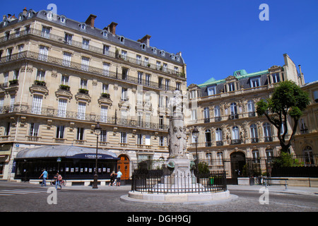 Paris Frankreich,9. Arrondissement,Place Saint St. Georges,Haussmann Kondominium,Wohnen,Wohnung,Wohnungen,Wohnung,Gebäude,Gebäude,Denkmal,Frankreich Stockfoto