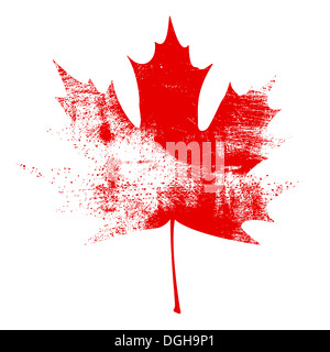 Ahornblatt rot Grunge. EPS10 Vektor-Illustration. Stockfoto