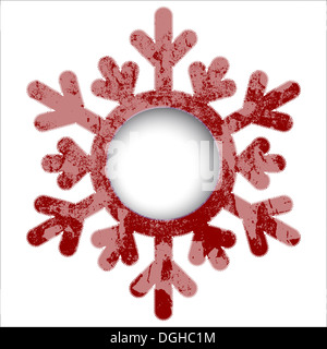 Weihnachtskarte - eine Schneeflocke, mit Platz für Text oder Bild. Stockfoto