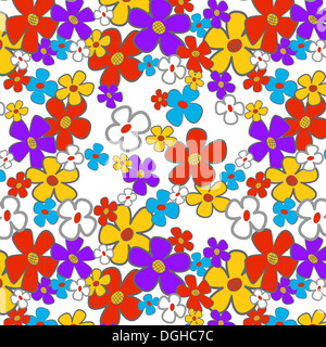Floral Cartoon nahtlose Hintergrund. Stockfoto