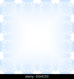 Reich verzierte Weihnachten Rahmen mit Grenzen von Schneeflocken Stockfoto
