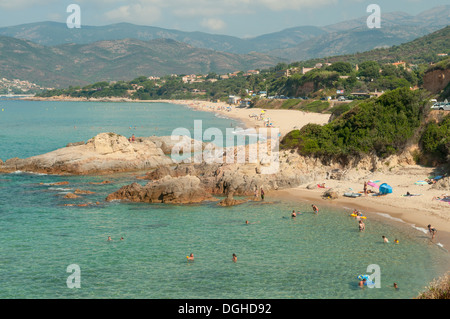 Strand von Sagone, West Korsika, Frankreich Stockfoto