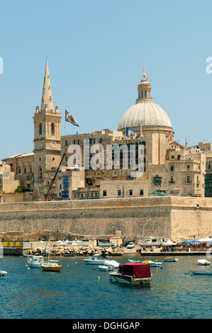 St. Pauls und Karmeliter Kirchen, Valletta, Malta Stockfoto