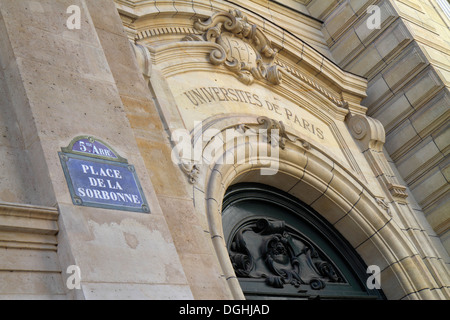 Paris Frankreich,Europa,Französisch,5. Arrondissement,Quartier Latin,Rive Gauche,Left Bank,Place de la Sorbonne,La Sorbonne Universität von Paris,historische Geschichte Stockfoto