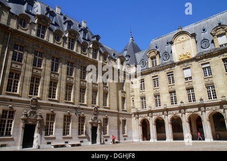 Paris Frankreich, 5. Arrondissement, Quartier Latin, Rive Gauche, Left Bank, Place de la Sorbonne, La Sorbonne Universität Paris, historisches Gebäude, Schule, Gericht Stockfoto