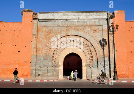 Tor der Altstadt von Bab Agnaou, Marrakesch, Marokko, Afrika Stockfoto