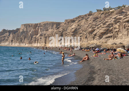 Vlichada Strand in der Nähe von Vlichada, Santorin, Kykladen, griechische Inseln, Griechenland, Europa Stockfoto