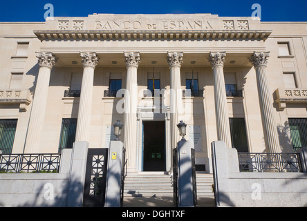 Art-Deco-Stil-Architektur Banco de España abgeschlossen 1936 in Malaga, Spanien Architekten Jose Yarnoz Stockfoto