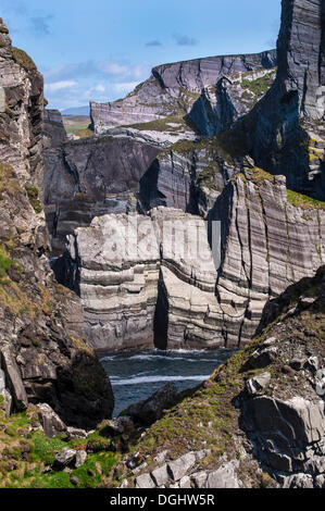 Steile Klippen, Mizen Head, südwestlichsten Punkt von Irland, County Cork, Republik Irland, Europa Stockfoto