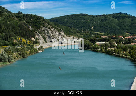 Durance Fluß in Sisteron, Provence, Provence-Alpes-Cote, Frankreich Stockfoto