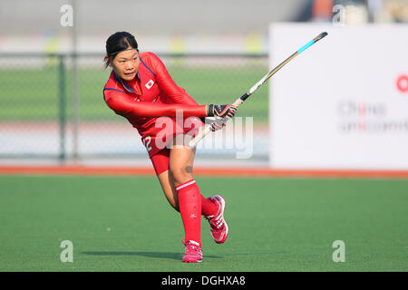 Tianjin-Sportzentrum Hockeyplatz, Tianjin, China. 6. Oktober 2013. Ayaka Nishimura (JPN), 6. Oktober 2013 - Hockey: Tianjin 2013 6. East Asian Games Frauen Gruppe A Spiel Spiel zwischen Japan 15-0 Hong Kong in Tianjin Sports Center Hockeyplatz, Tianjin, China. © AFLO SPORT/Alamy Live-Nachrichten Stockfoto