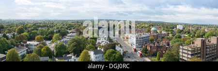 Panorama der Hagley Road, Edgbaston, Birmingham, England Stockfoto