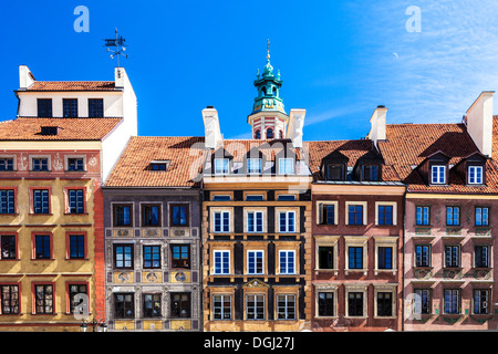 Restaurierten mittelalterlichen Patrizier und Kaufmannshäuser in Stary Rynek in Warschau. Stockfoto