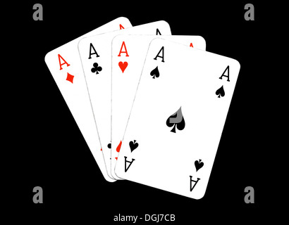 Spielkarten - vier Asse Stockfoto