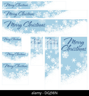 Schneeflocken - Schneeflocken-Web-Banner mit Textfreiraum Stockfoto