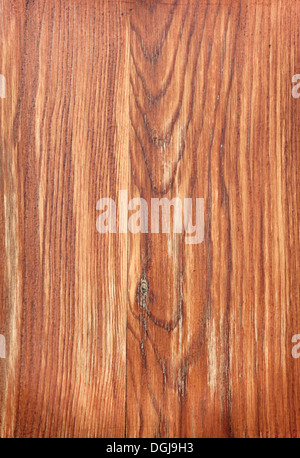 Vertikale Nahaufnahme von gebeizt Holz Hintergrund mit Getreide und Knoten. Stockfoto