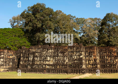 Terrasse der Aussätzige König, Angkor Thom, Siem Reap, Kambodscha, Südost-Asien Stockfoto