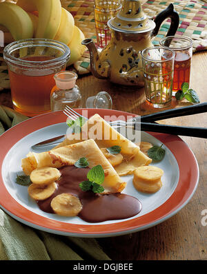 Bananencrepes, Algerien. Stockfoto