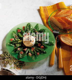 Spinatsalat mit Ziegenkäse, USA. Stockfoto