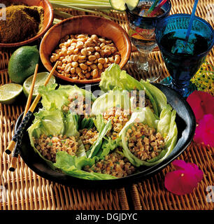 Huhn in einer Zitronengras Marinade, kalte Vorspeise, Thailand. Stockfoto