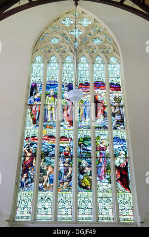 Bleiverglasungen, erste Kirche von Otago, eine Presbyterianische Kirche, viktorianischen Stil Kathedrale, Dunedin, Südinsel Stockfoto