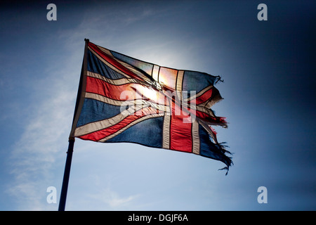 Zerrissene Union Jack-Flagge Stockfoto