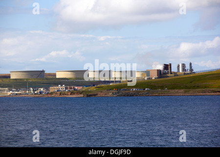 Nordsee-Öl-terminal Sullom Voe. Stockfoto