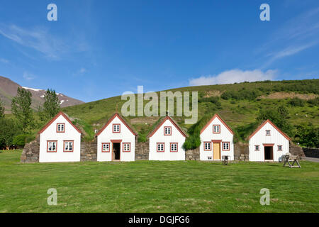 Torf-Bauernhofes von Laufás, Museum, Eyjafjoerður, Island, Europa Stockfoto