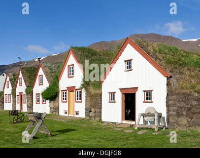 Torf-Bauernhofes von Laufás, Museum, Eyjafjoerður, Island, Europa Stockfoto