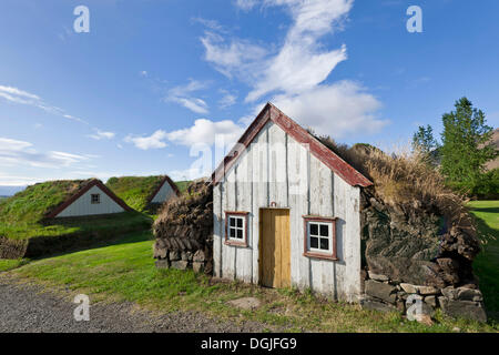 Torf-Bauernhofes von Laufás, Museum, Eyjafjoerður, Island, Europa Stockfoto