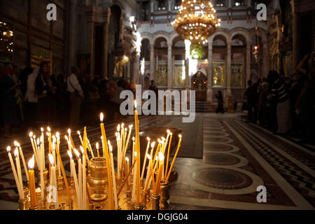 Karfreitag in der griechisch orthodoxen Kapelle in der Kirche des Heiligen Grabes in Jerusalem, Yerushalayim, Israel, Nahost Stockfoto